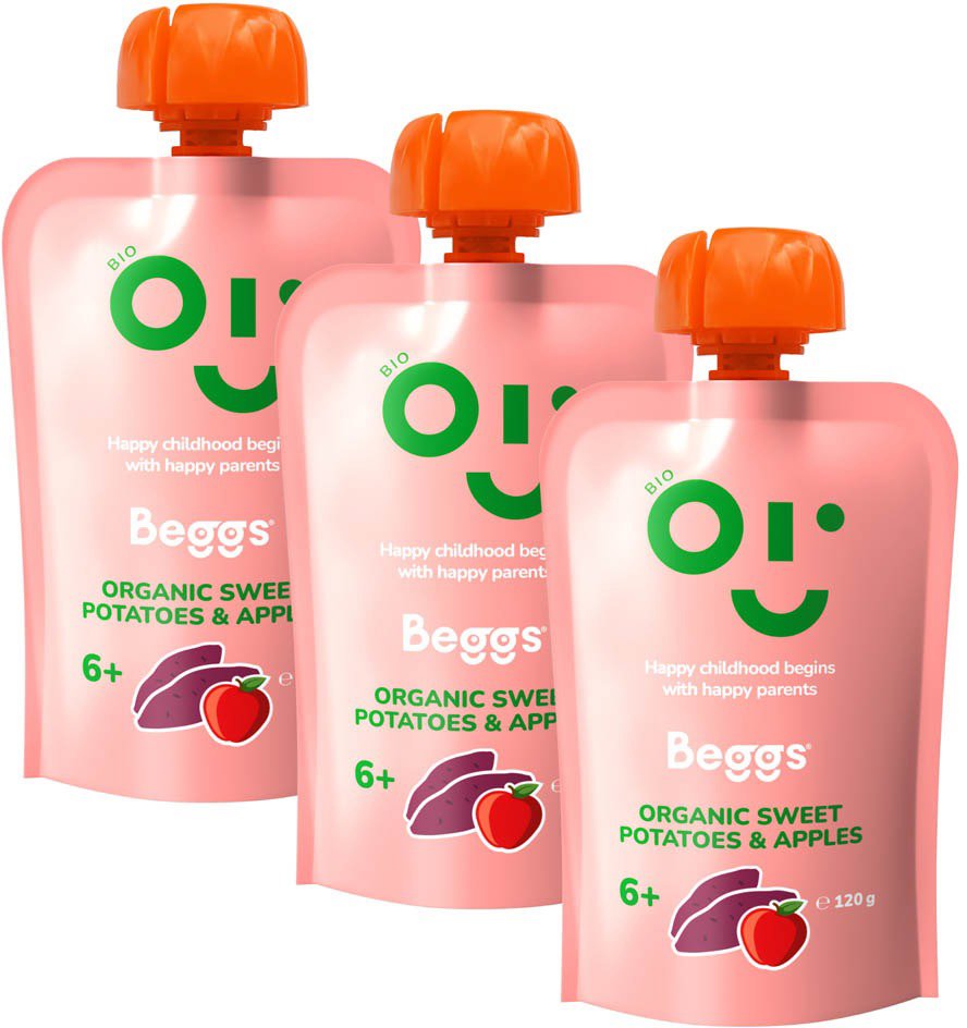 Beggs BIO Bataty a jablká 3× 120 g