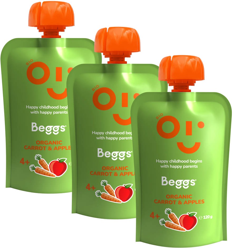 Beggs BIO Mrkva a jablká 3× 120 g