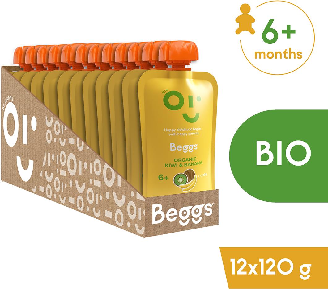 Beggs BIO Kiwi a banán 12× 120 g