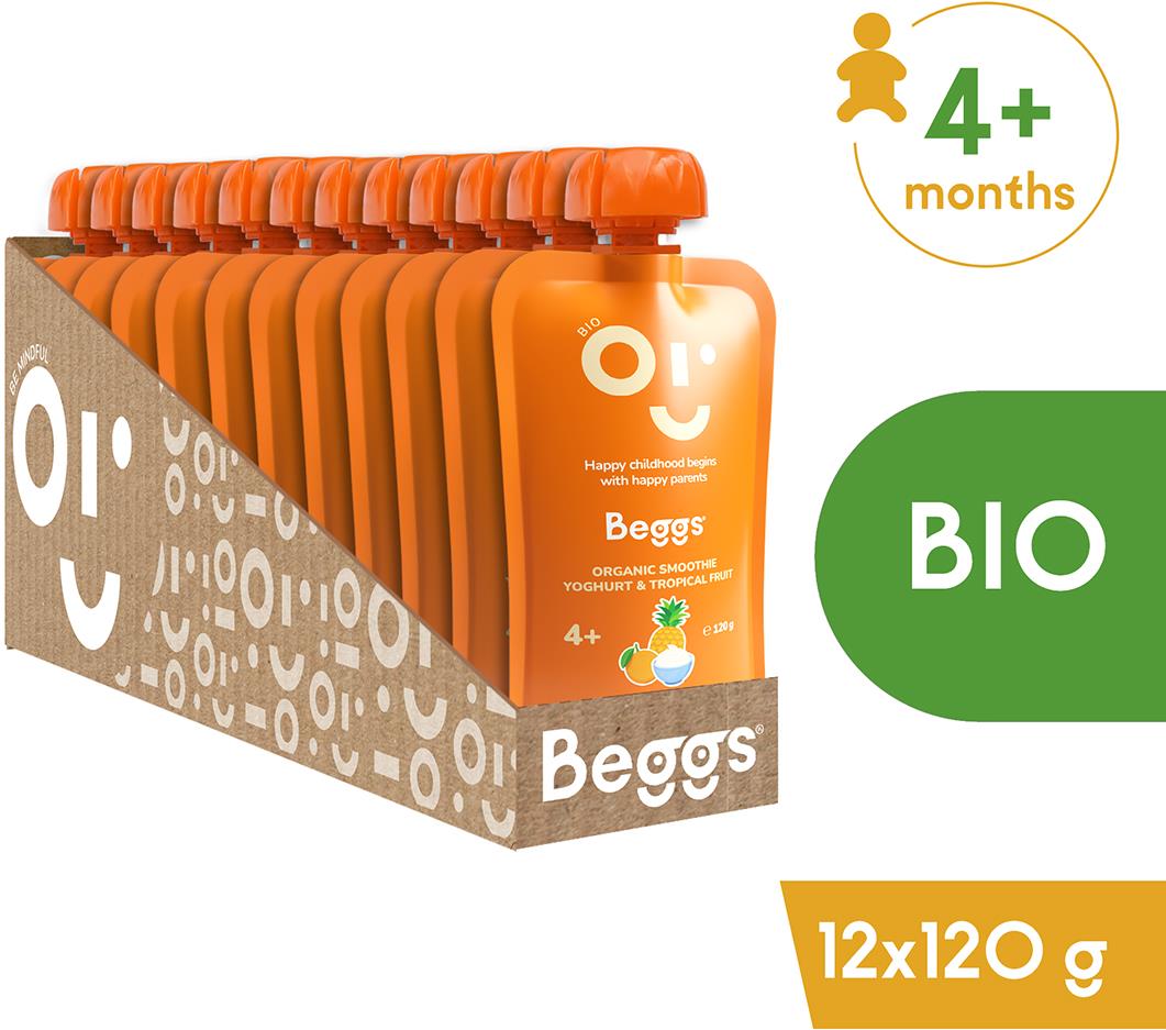 Beggs BIO Smoothie s jogurtom a tropickým ovocím 12× 120 g