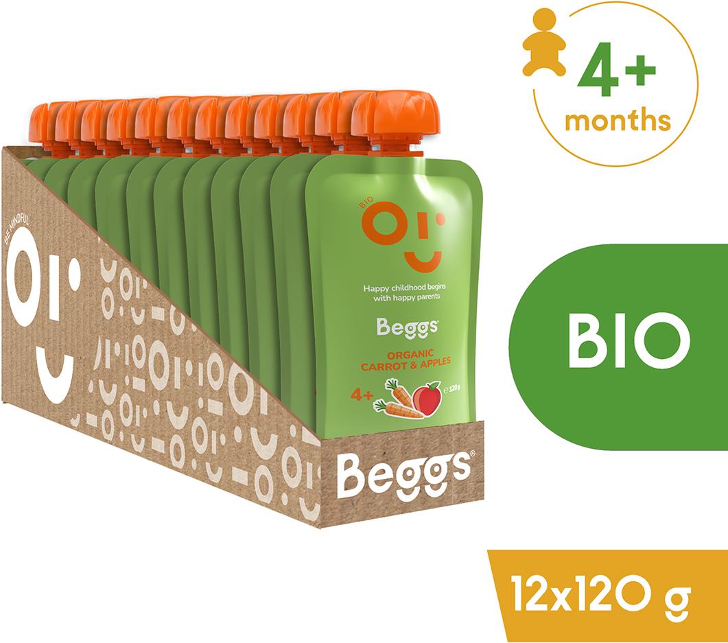 Beggs BIO Mrkva a jablká 12× 120 g