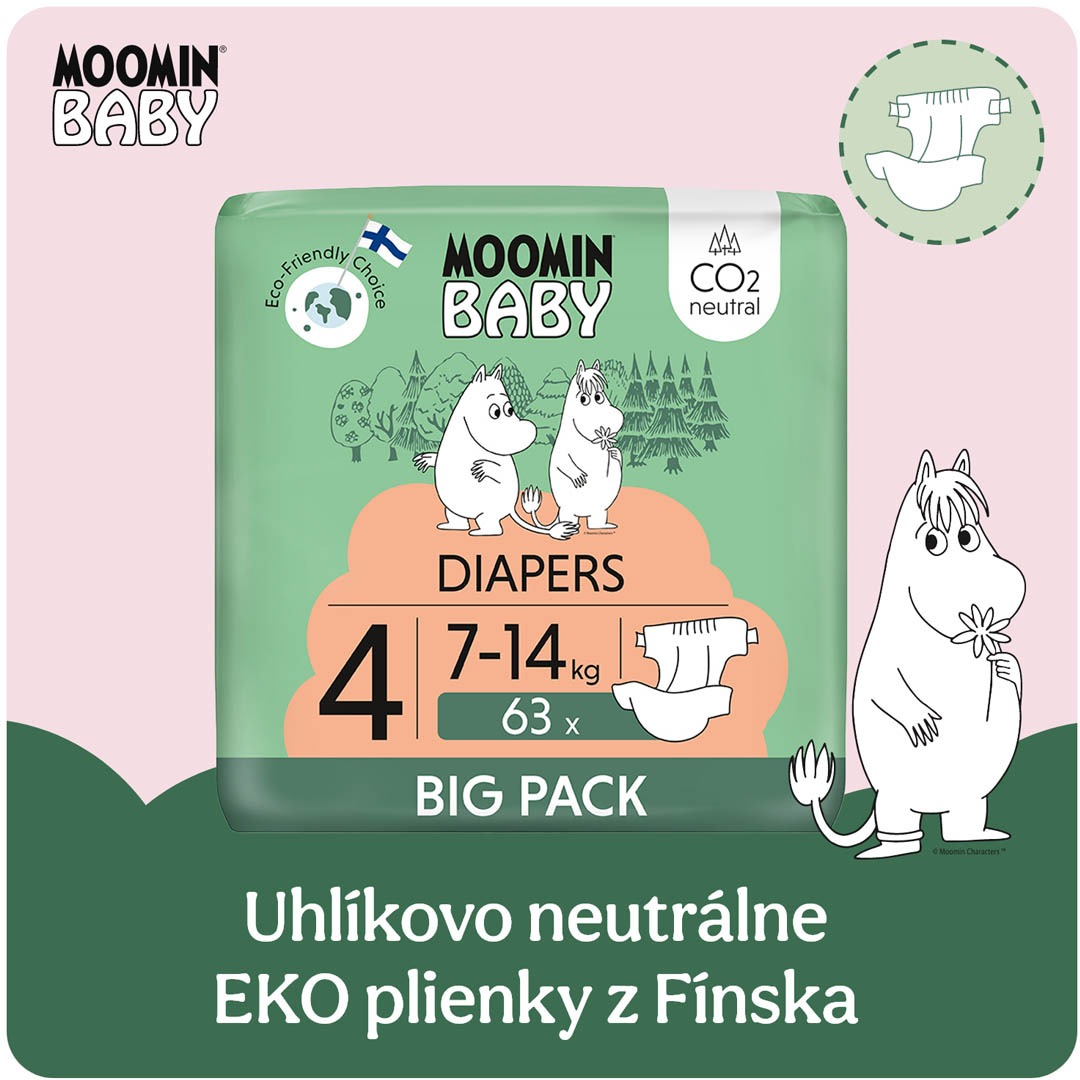 Moomin Baby 4 Maxi 7 – 14 kg (63 ks)