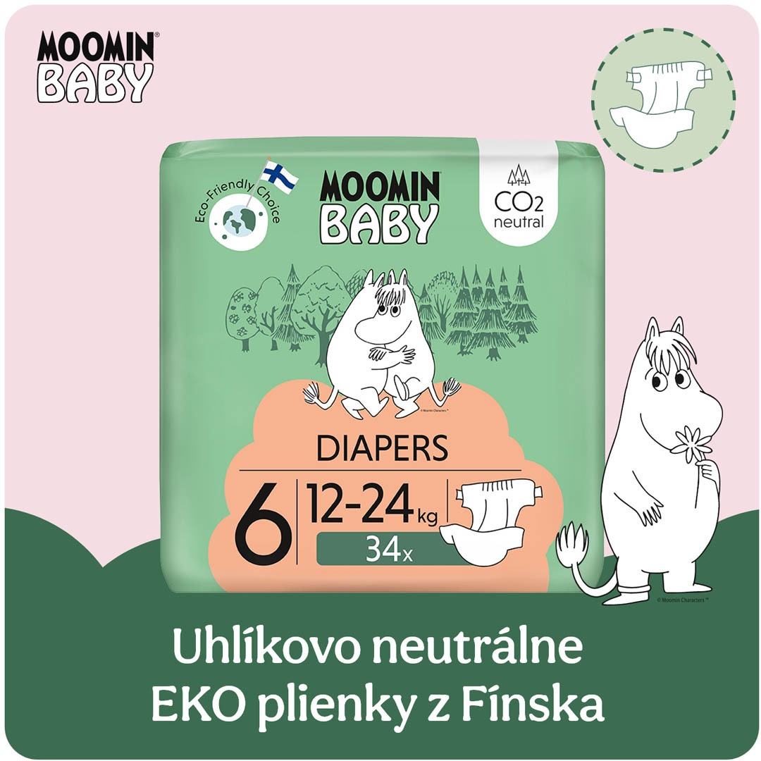 Moomin Baby 6 Maxi 12 – 24 kg (34 ks)