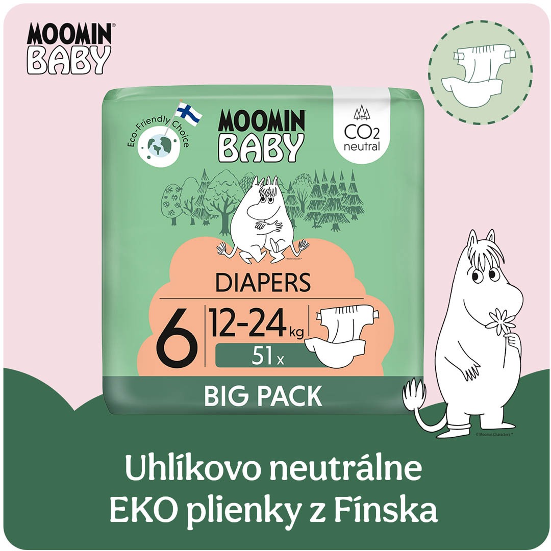 Moomin Baby 6 Maxi 12 – 24 kg (51 ks)