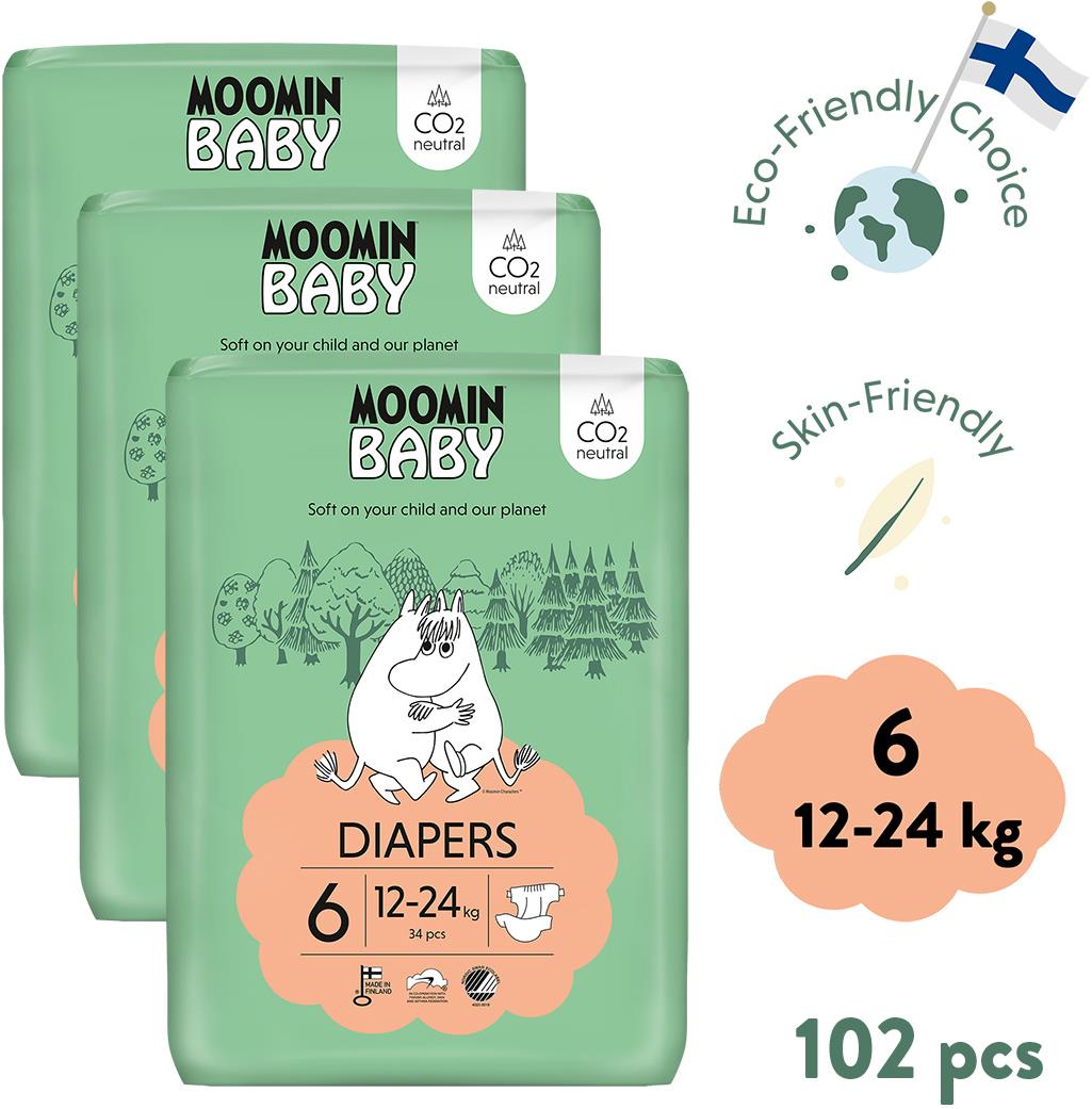 Moomin Baby 6 Maxi 12 – 24 kg (102 ks)