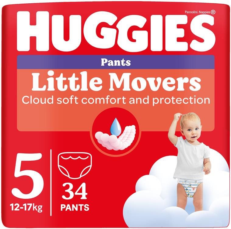 HUGGIES Little Movers Pants veľ. 5 (34 ks)