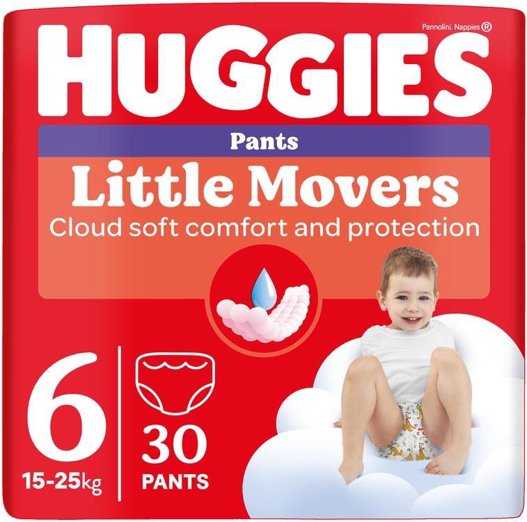 HUGGIES Little Movers Pants veľ. 6 (30 ks)