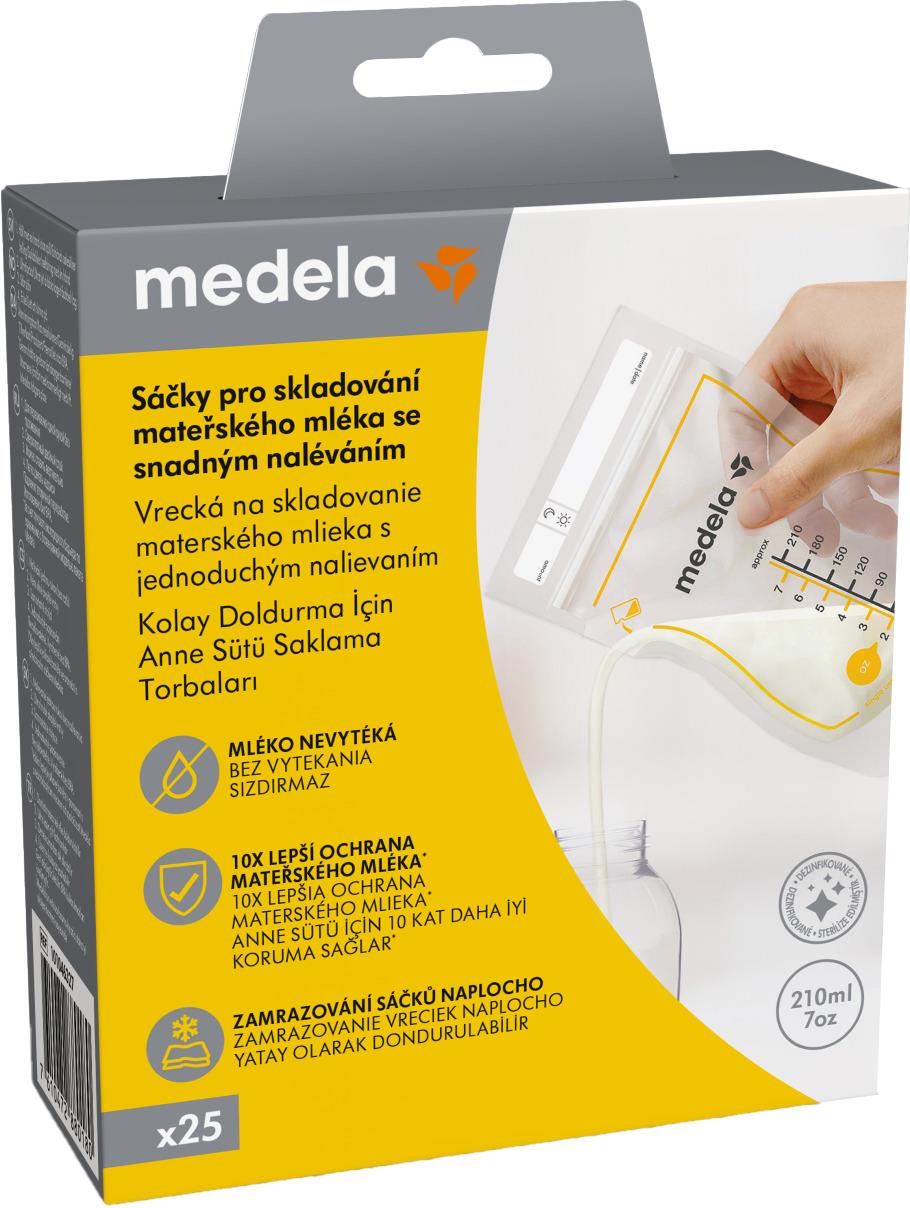 MEDELA Easy Pour vrecká na skladovanie mlieka 210 ml, 25 ks