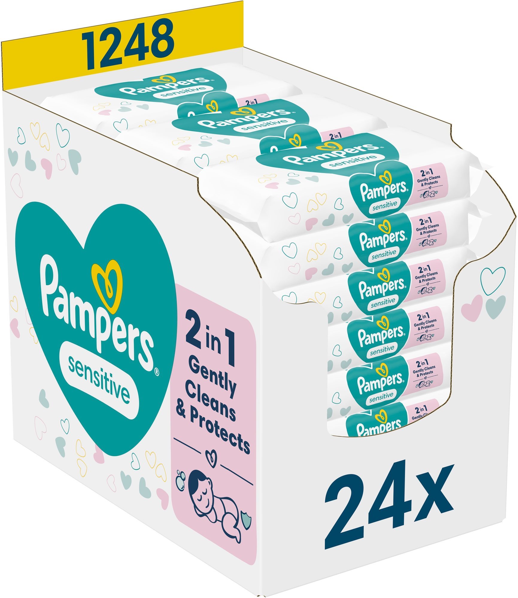 PAMPERS Sensitive Plastic Free 24× 52 ks