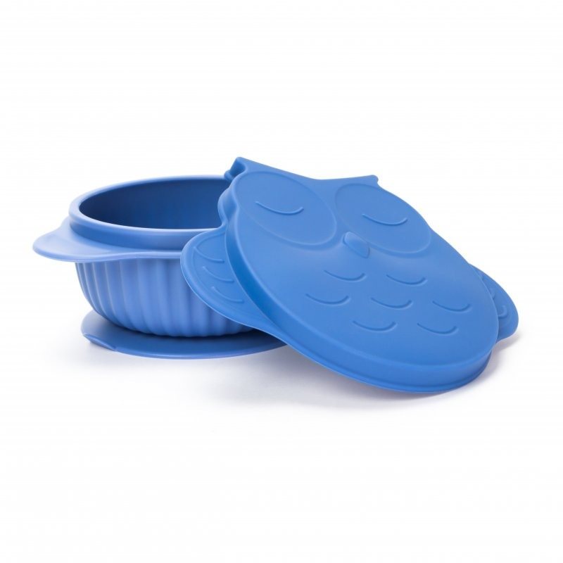 innoGIO silikónová miska s vekom GIOfresh Owl Blue