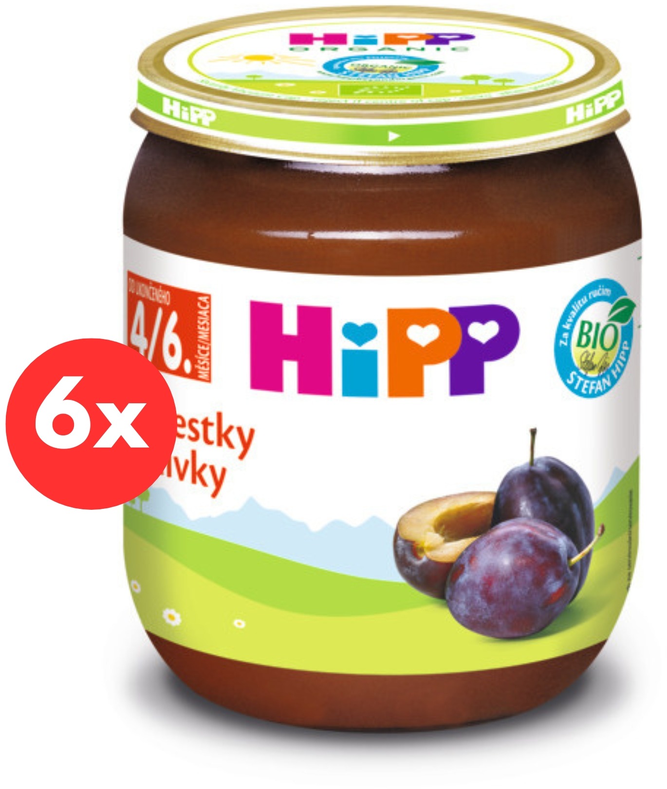 HiPP BIO Slivky od uk. 4. mesiaca, 6× 125 g
