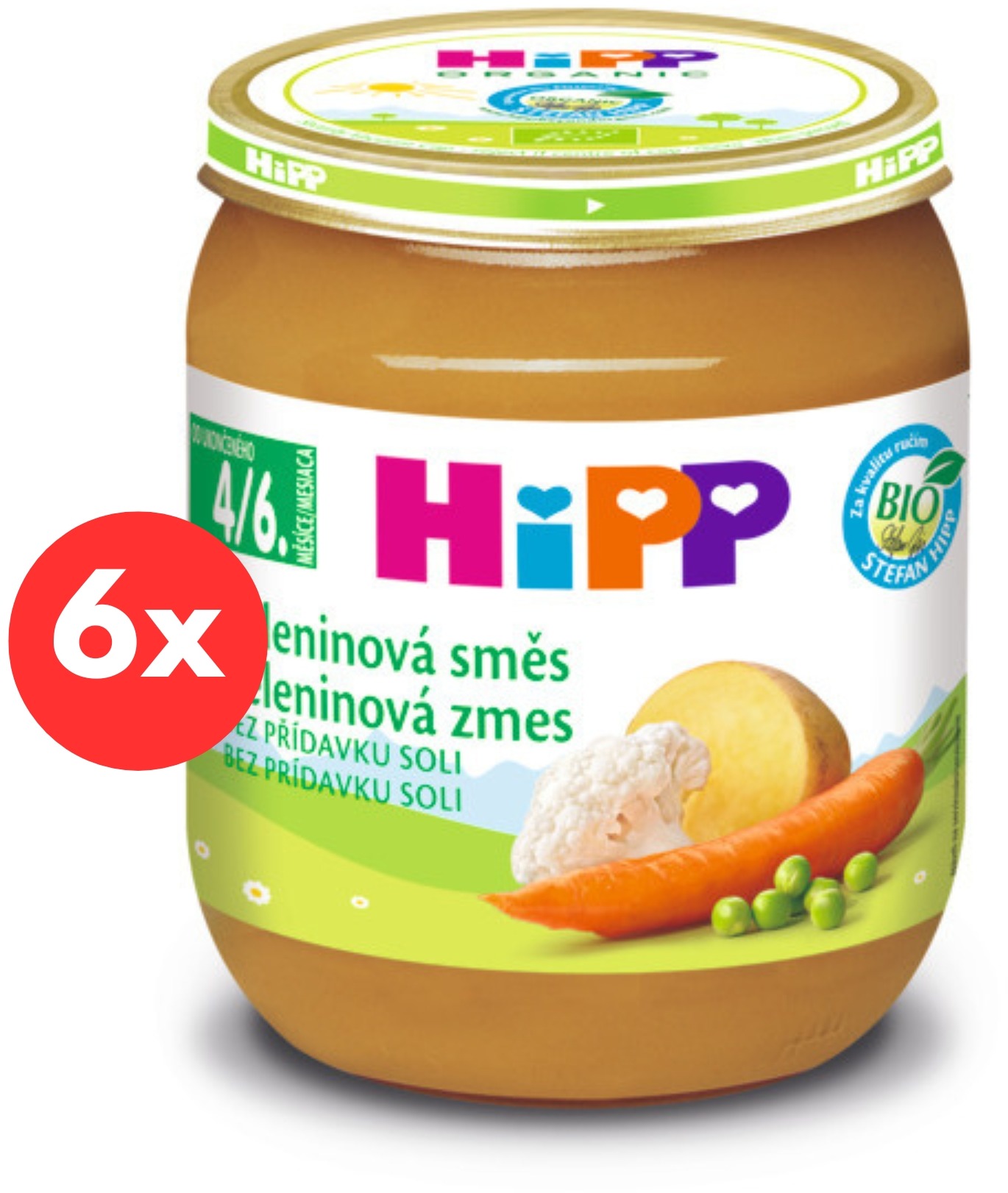 HiPP BIO Zeleninová zmes – 6× 125 g