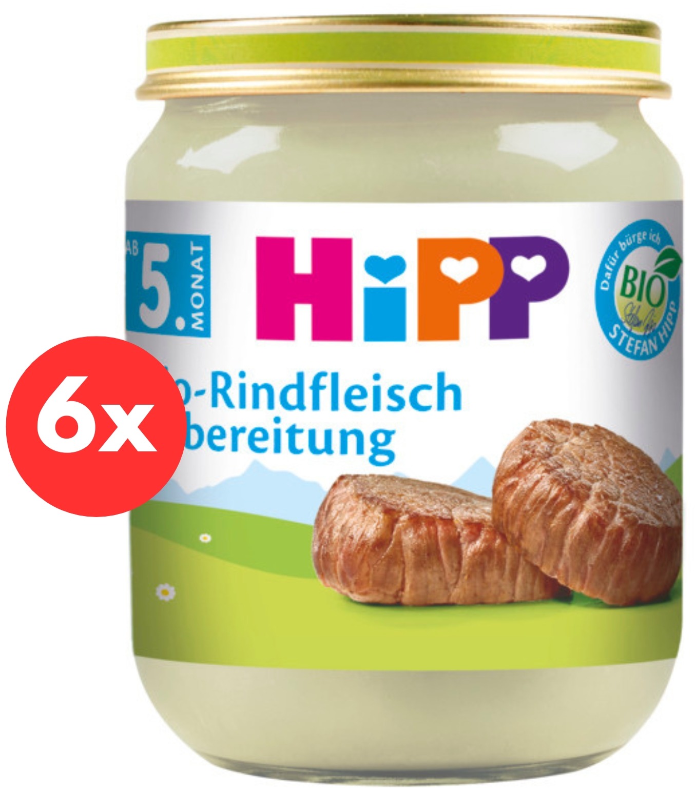 HiPP BIO Hovädzie mäso – 6× 125 g
