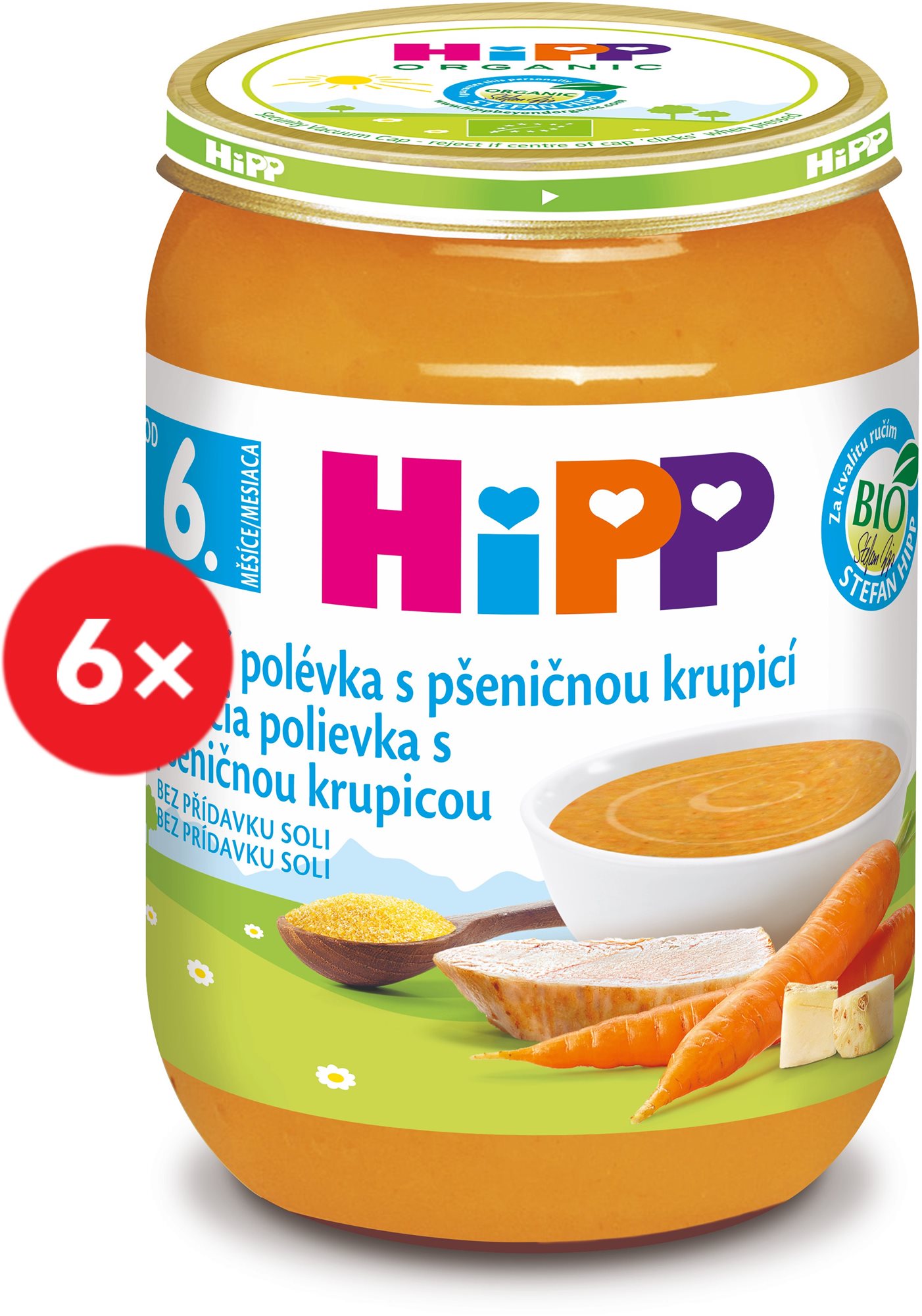 HiPP BIO Kuracia polievka s pšeničnou krupicou - 6x 190g