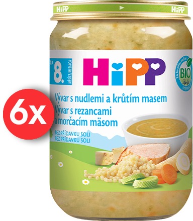 HiPP BIO Vývar s rezancami a morčacím mäsom - 6x 190g