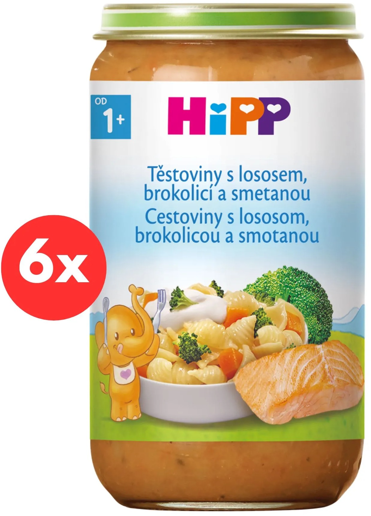 HiPP Cestoviny s lososom, brokolicou a smotanou – 6× 250 g