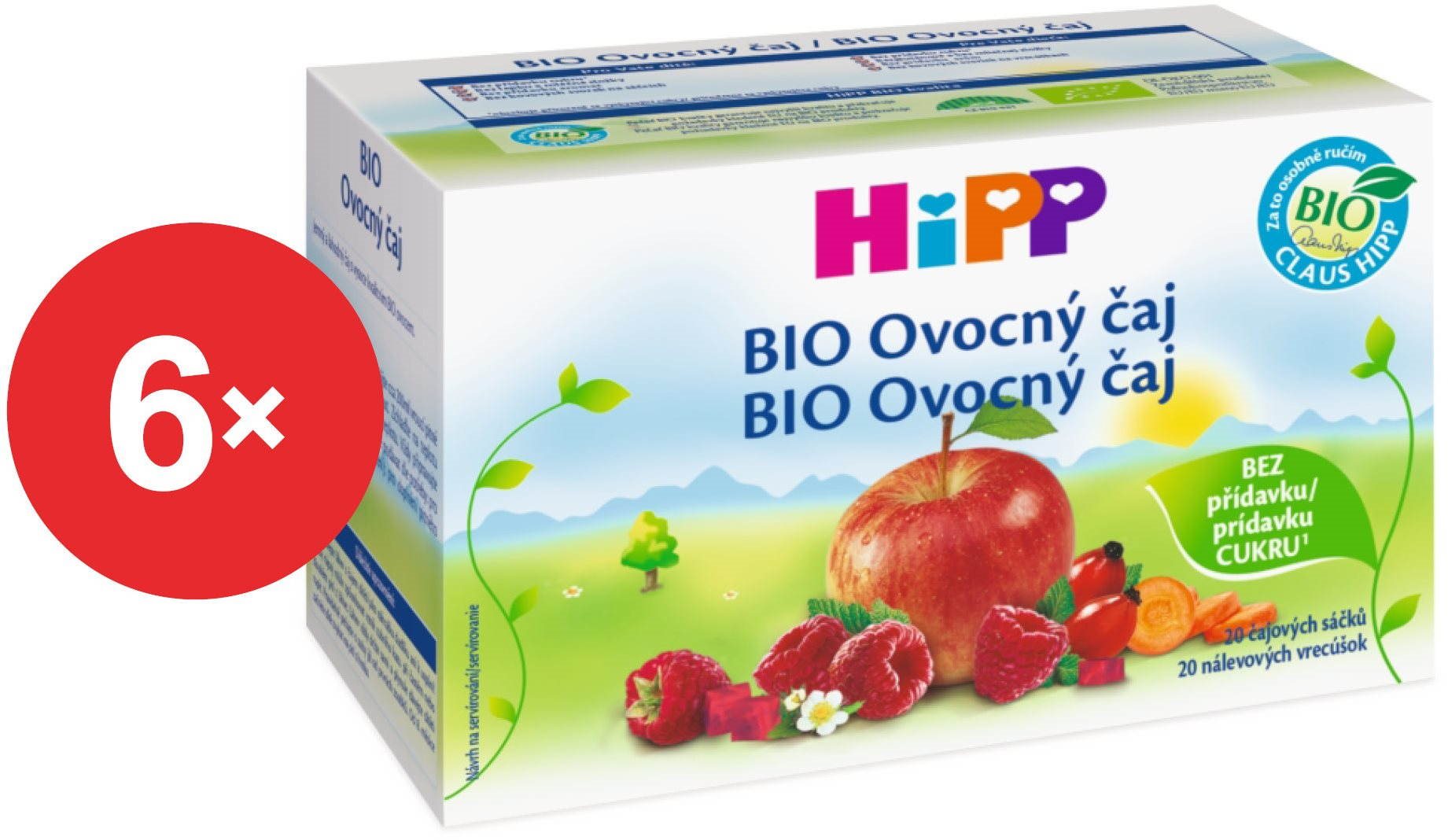 HiPP BIO Ovocný čaj - 6x 40g