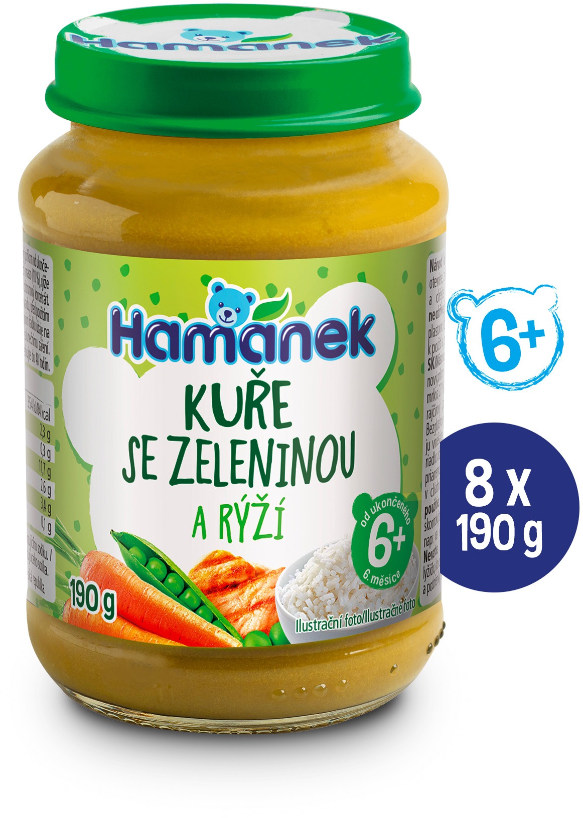Hamánek Kura so zeleninou a ryžou 8 × 190 g