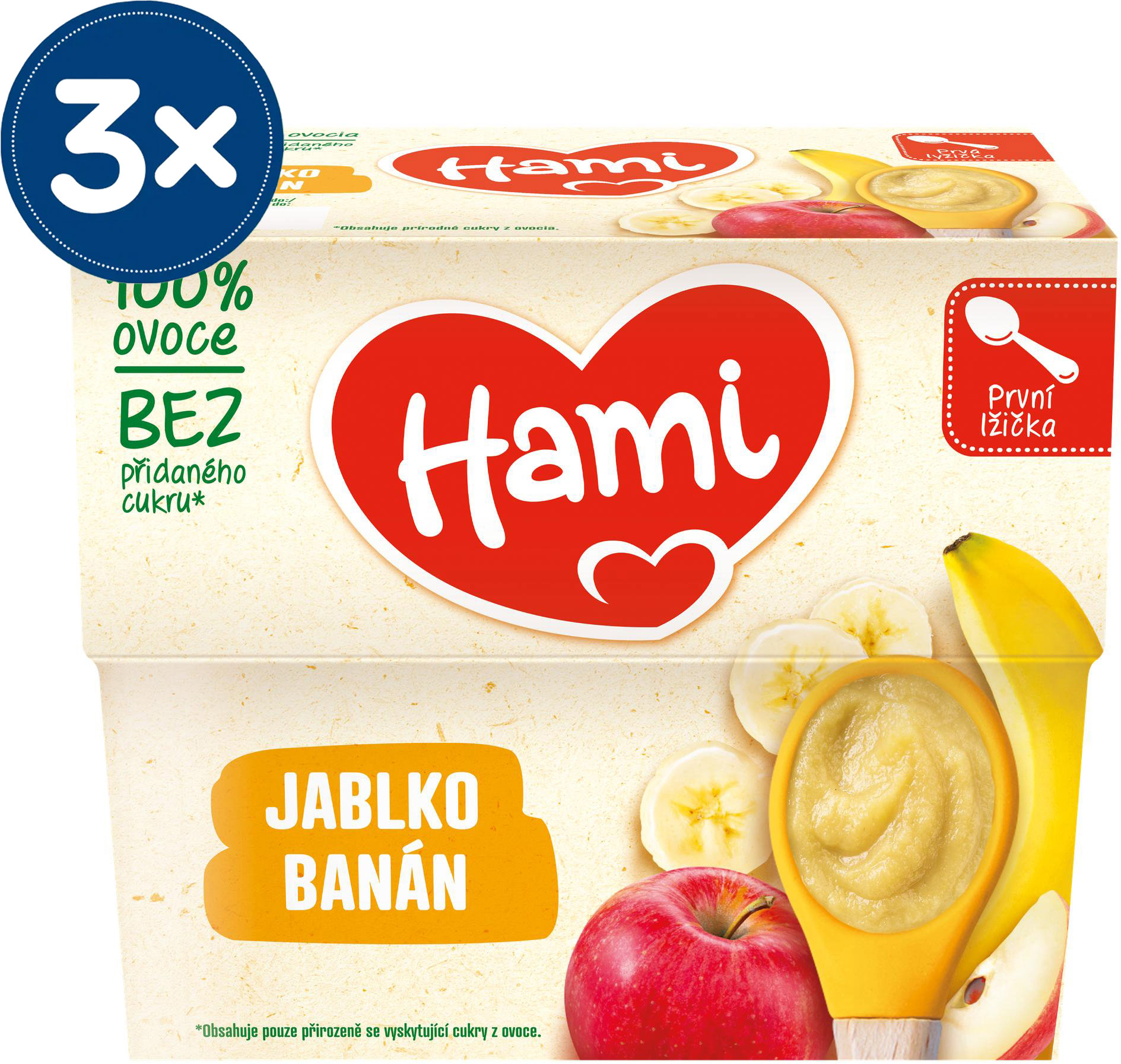 Hami ovocný príkrm Jablko a banán 3× 400 g