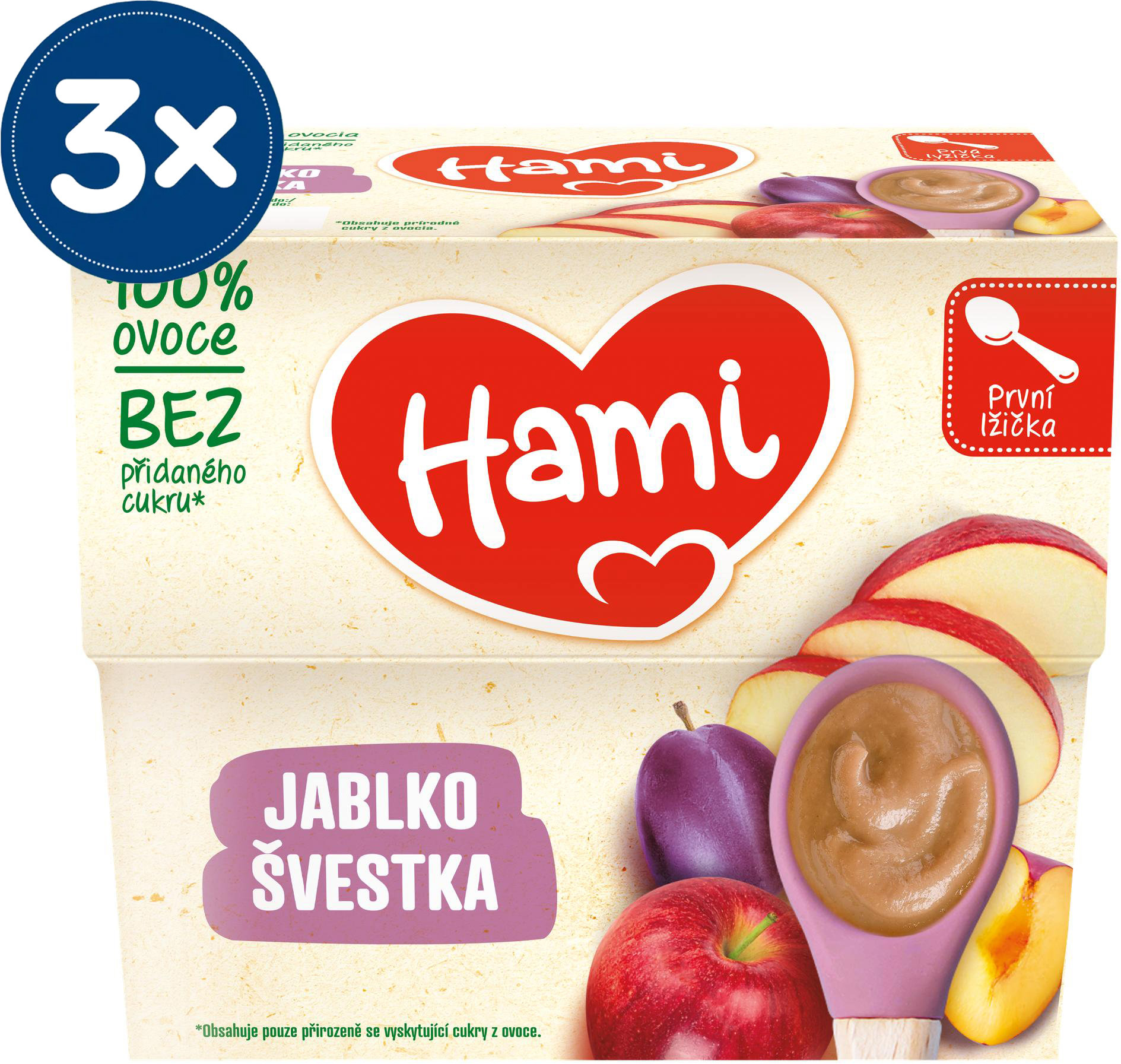 Hami ovocný príkrm Jablko a Slivka 3× 400 g