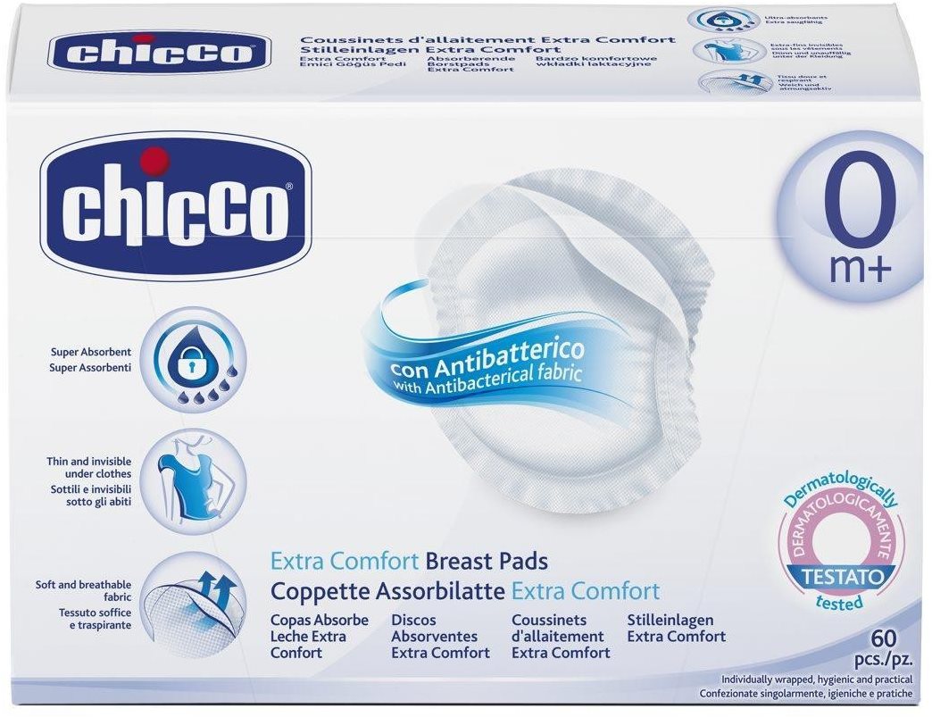 Chicco Tampóny do podprsenky antibakteriálne 60 ks