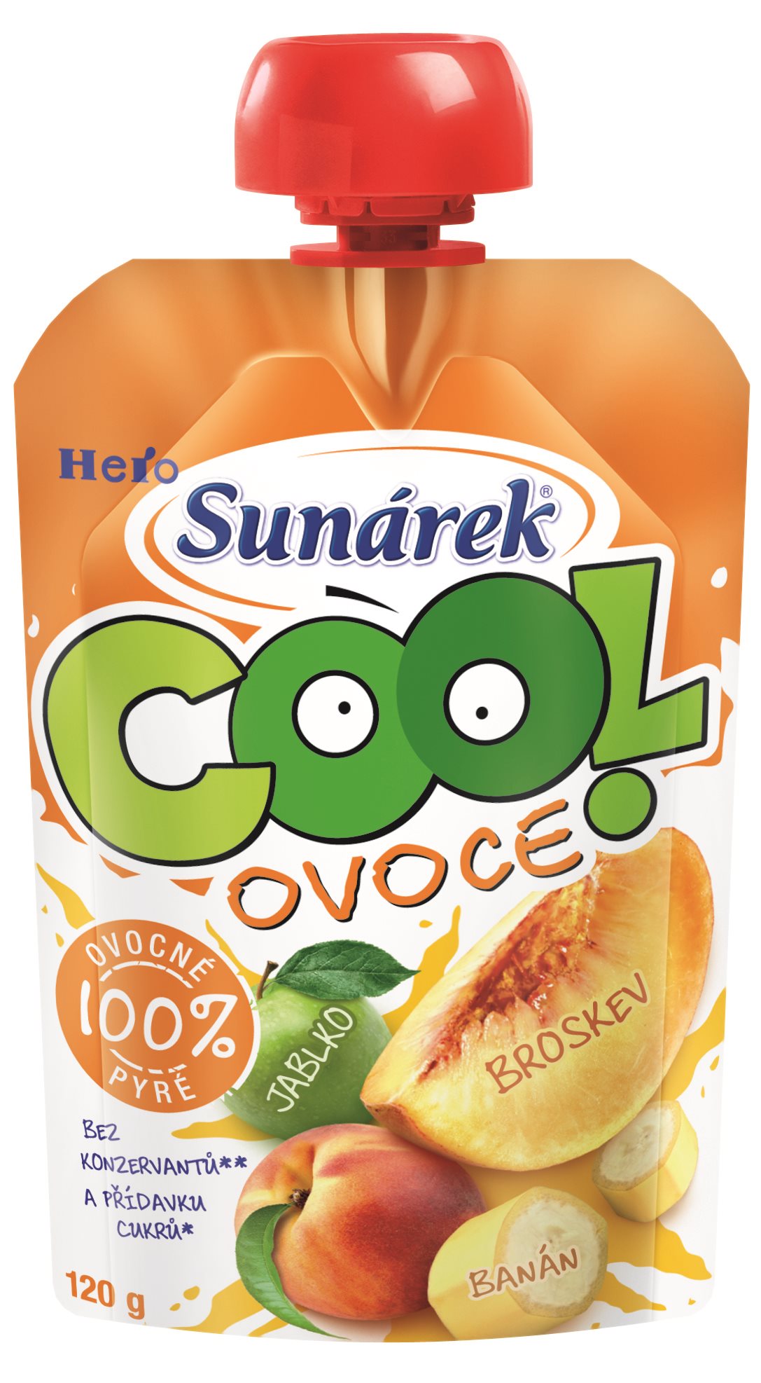 Sunárek Cool ovocie Broskyňa, Banán, Jablko 120 g