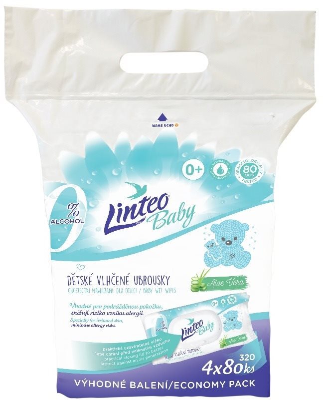 LINTEO BABY Vlhčené obrúsky (4× 80 ks)