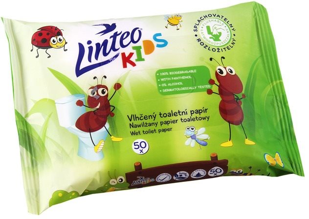 LINTEO KIDS Vlhčený toaletný papier 50 ks