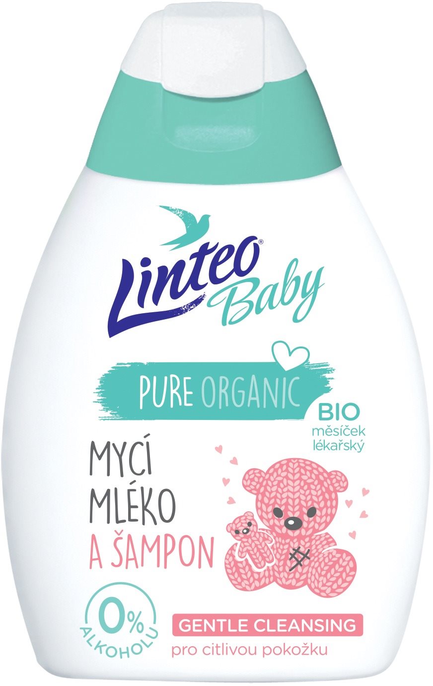 LINTEO BABY Umývacie mlieko a šampón s BIO nechtíkom lekárskym 250 ml