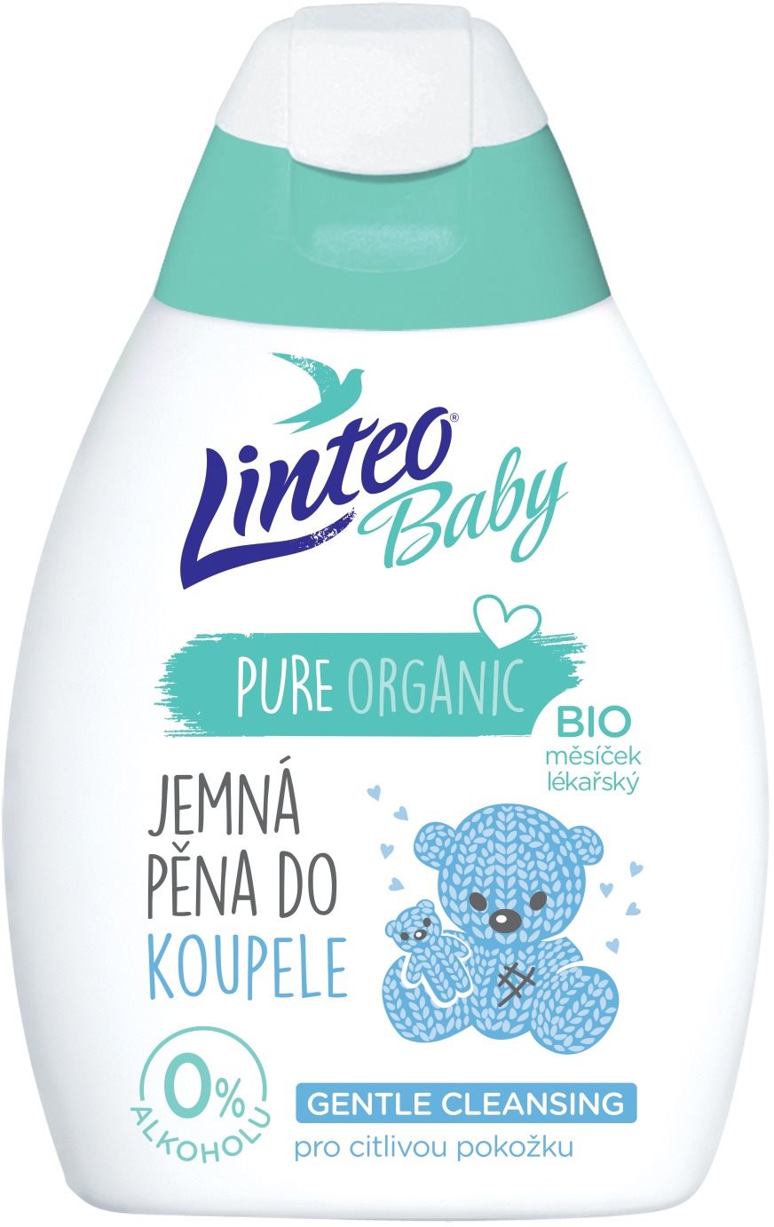LINTEO BABY Pena do kúpeľa s BIO nechtíkom lekárskym 250 ml
