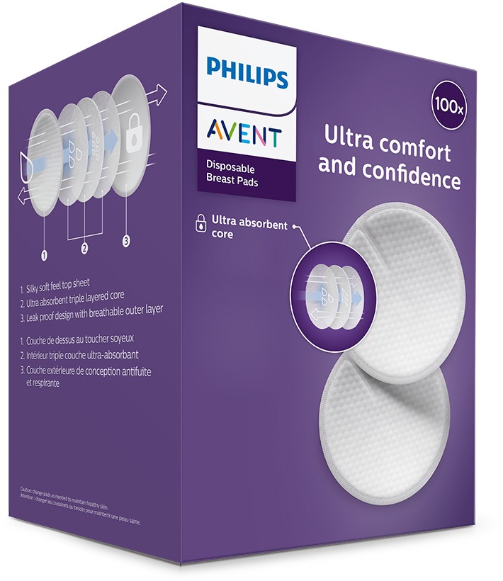 Philips AVENT SCF254/13 Prsné vložky jednorazové, 100 ks