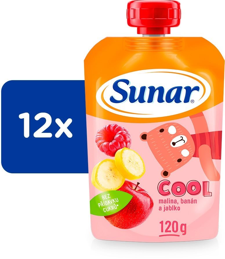 Sunar Cool ovocná kapsička malina, banán, jablko 12× 120 g