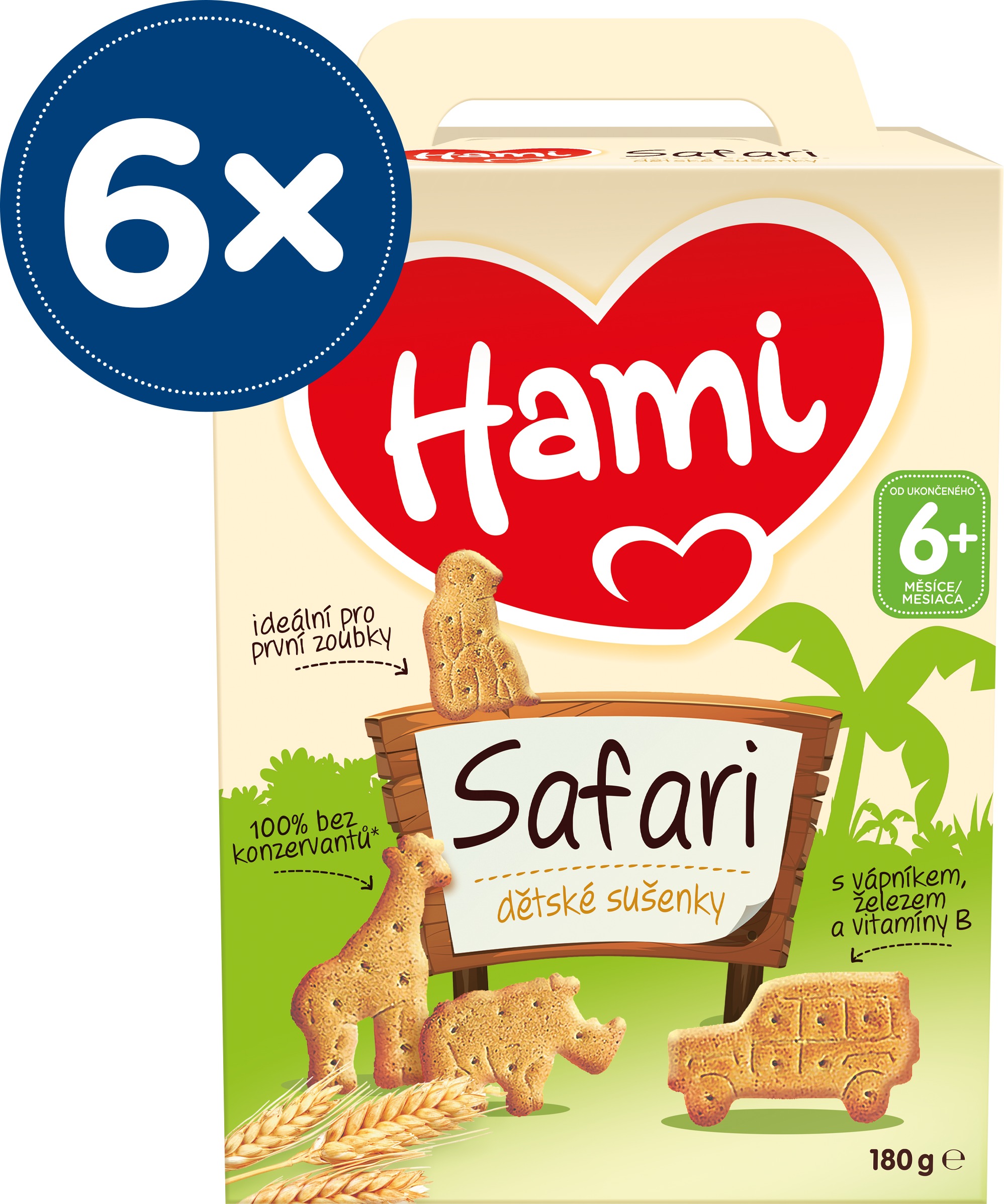 Hami sušienky Safari 6× 180 g