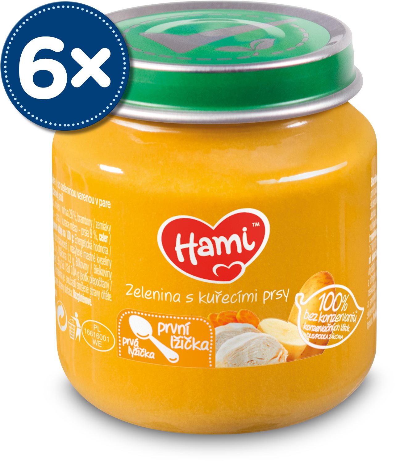 Hami Prvá lyžička zelenina s kuracími prsiami 6× 125 g