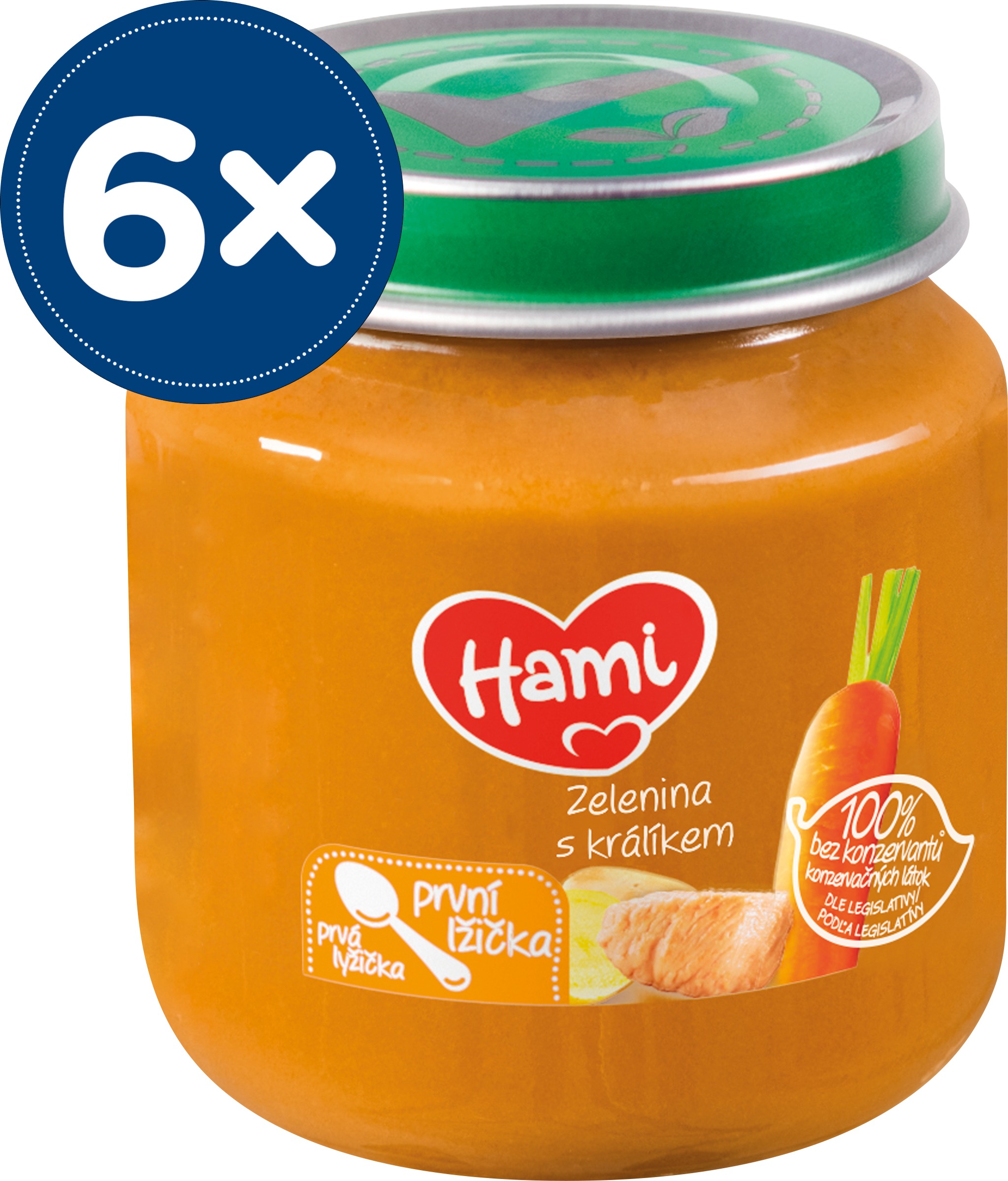 Hami Prvá lyžička zelenina s králikom 6× 125 g
