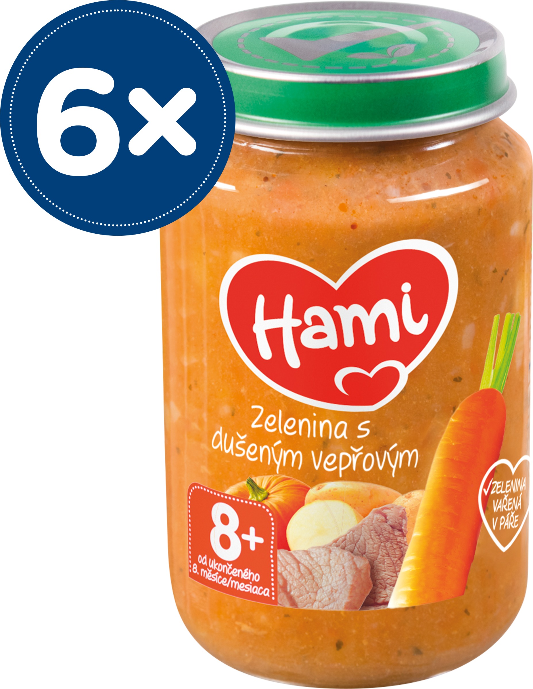 Hami Zelenina s duseným bravčovým, 6× 200 g