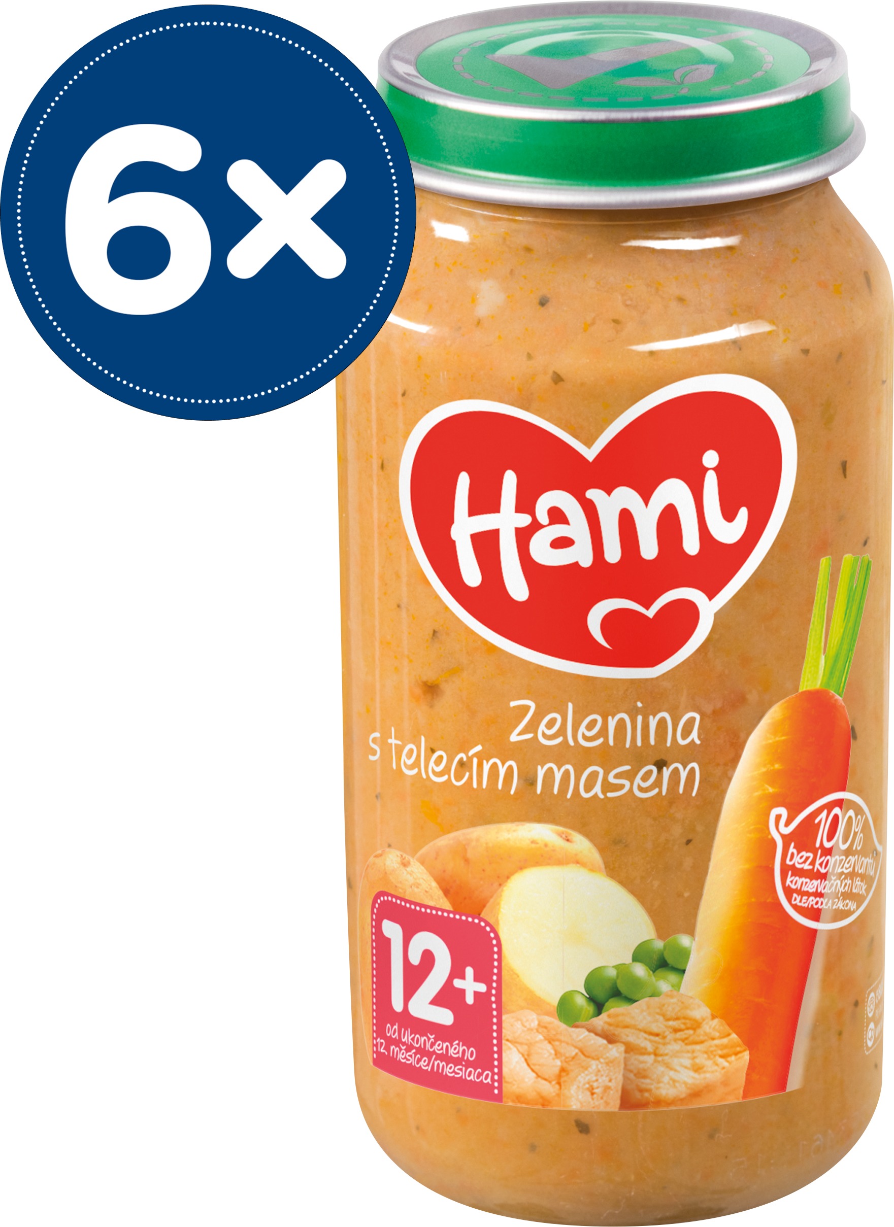 Hami Zelenina s teľacím mäsom, 6× 250 g