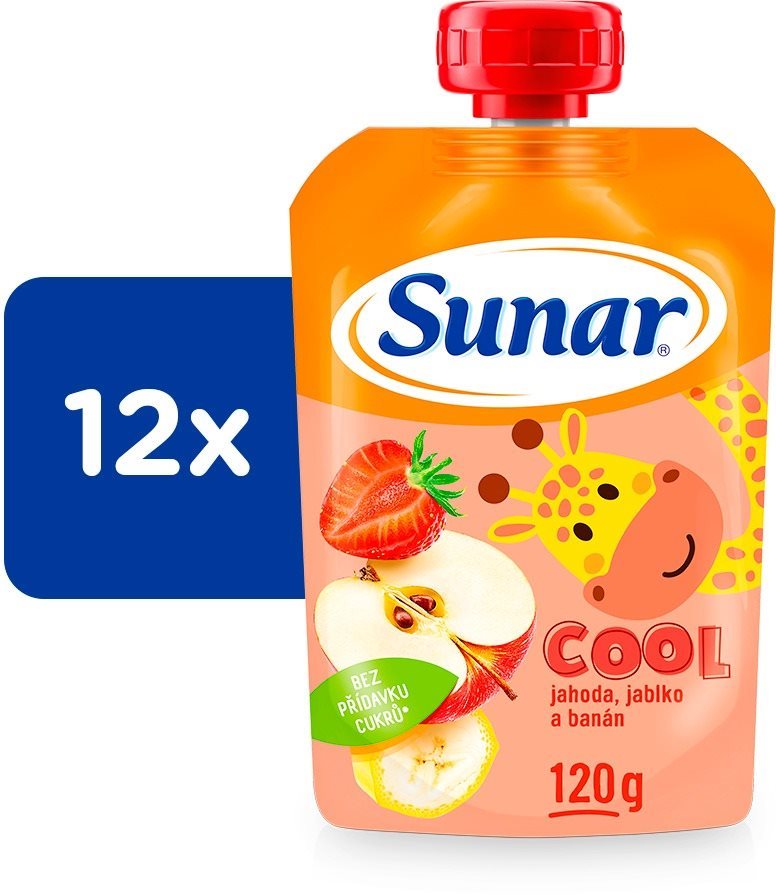 Sunar Cool ovocná kapsička jahoda, banán, jablko 12× 120 g