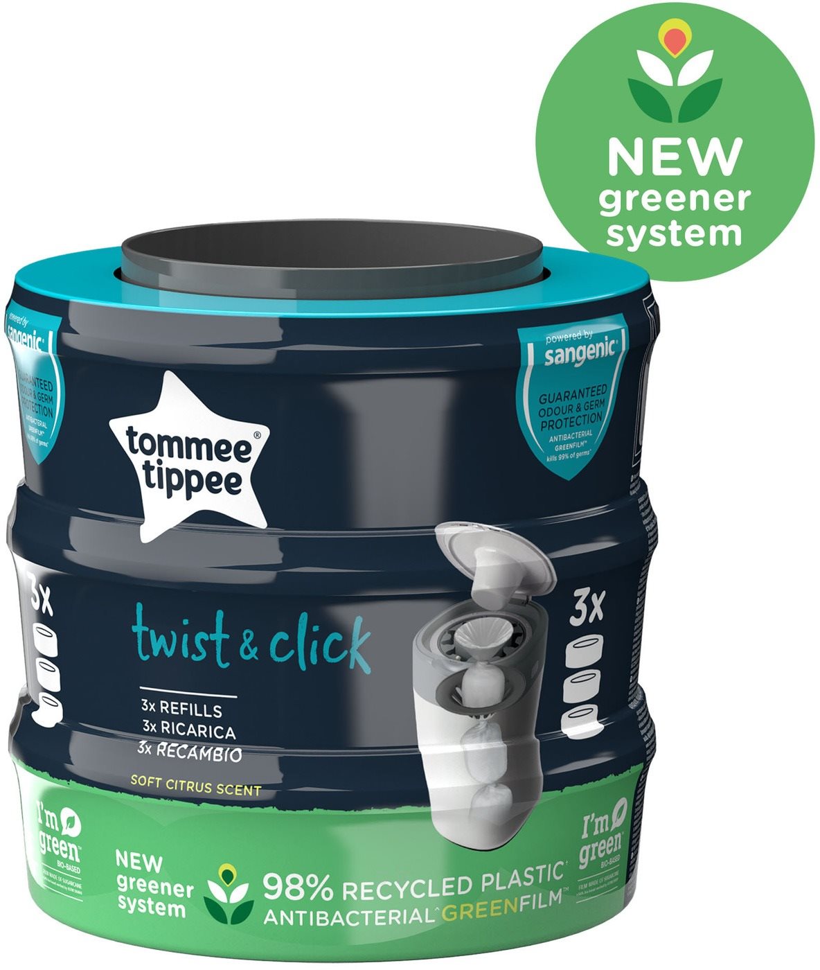 Tommee Tippee Twist & Click Náhradné Kazety, 3 ks