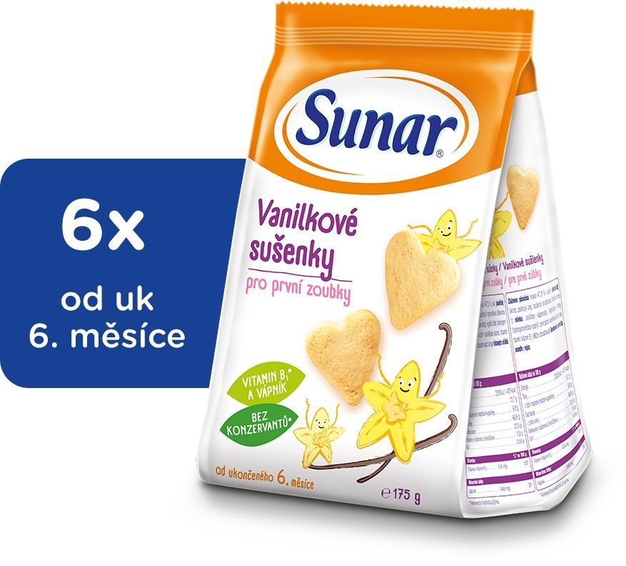Sunar vanilkové sušienky 6 × 175 g