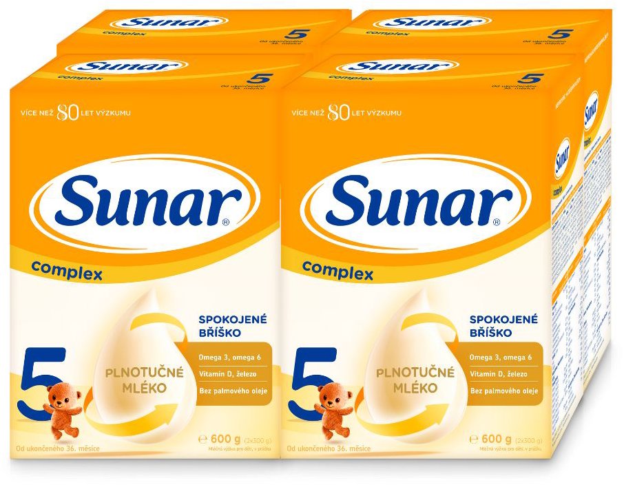 Sunar Complex 5 detské mlieko, 4× 600 g