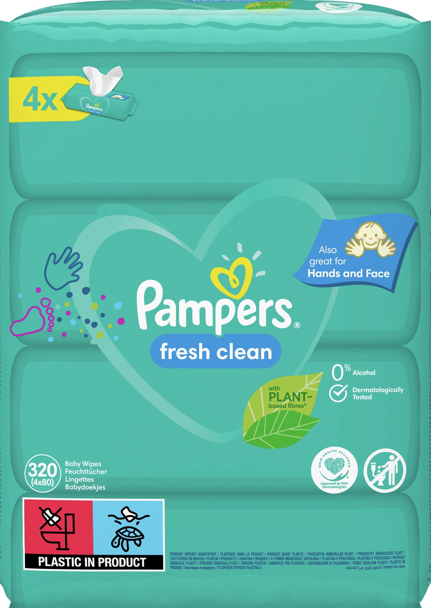 PAMPERS Fresh Clean XXL 4× 80 ks