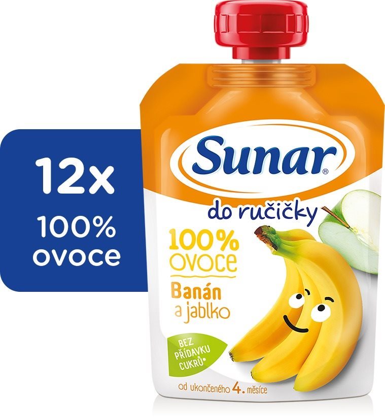 Sunar Do ručičky ovocná kapsička banán 12× 100 g