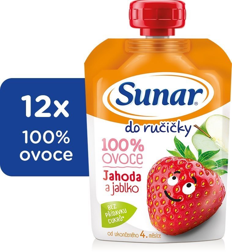 Sunar Do ručičky ovocná kapsička jahoda 12× 100 g