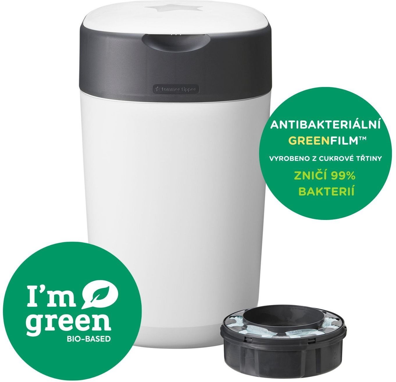 Tommee Tippee Twist & Click kôš na plienky biely + 1 kazeta