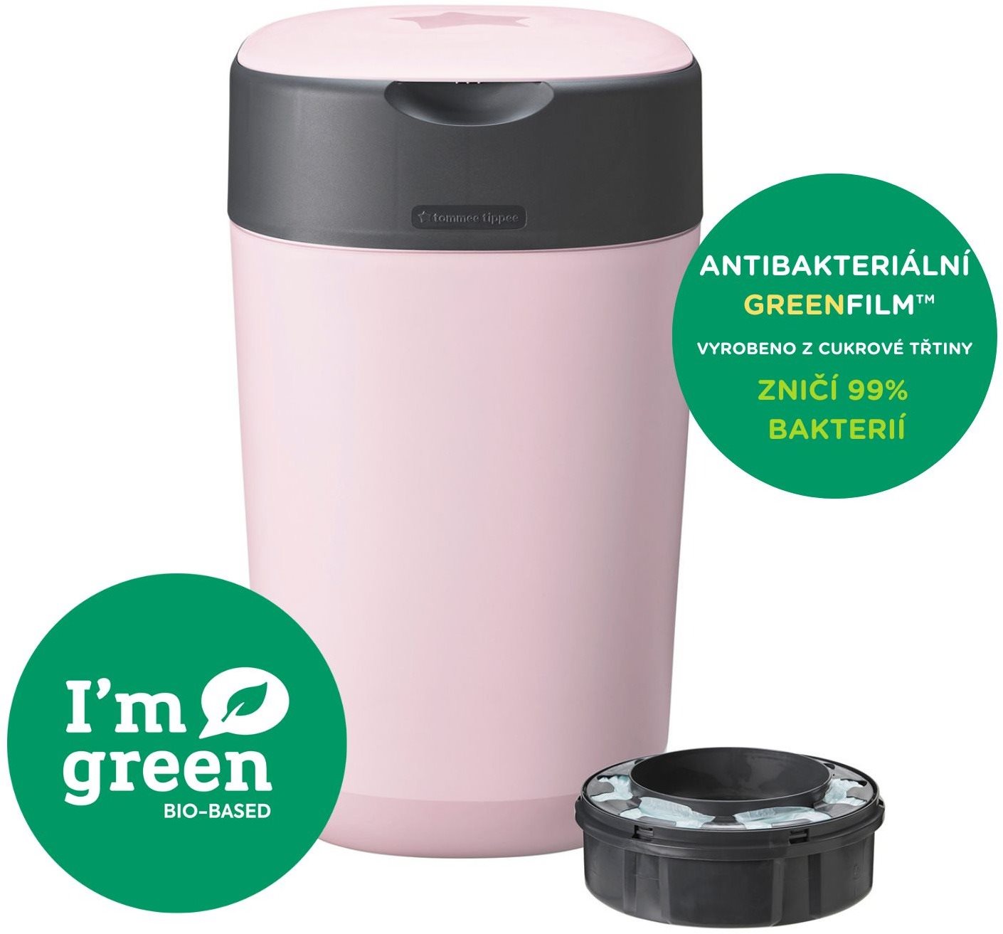 Tommee Tippee Twist & Click kôš na plienky ružový + 1 kazeta