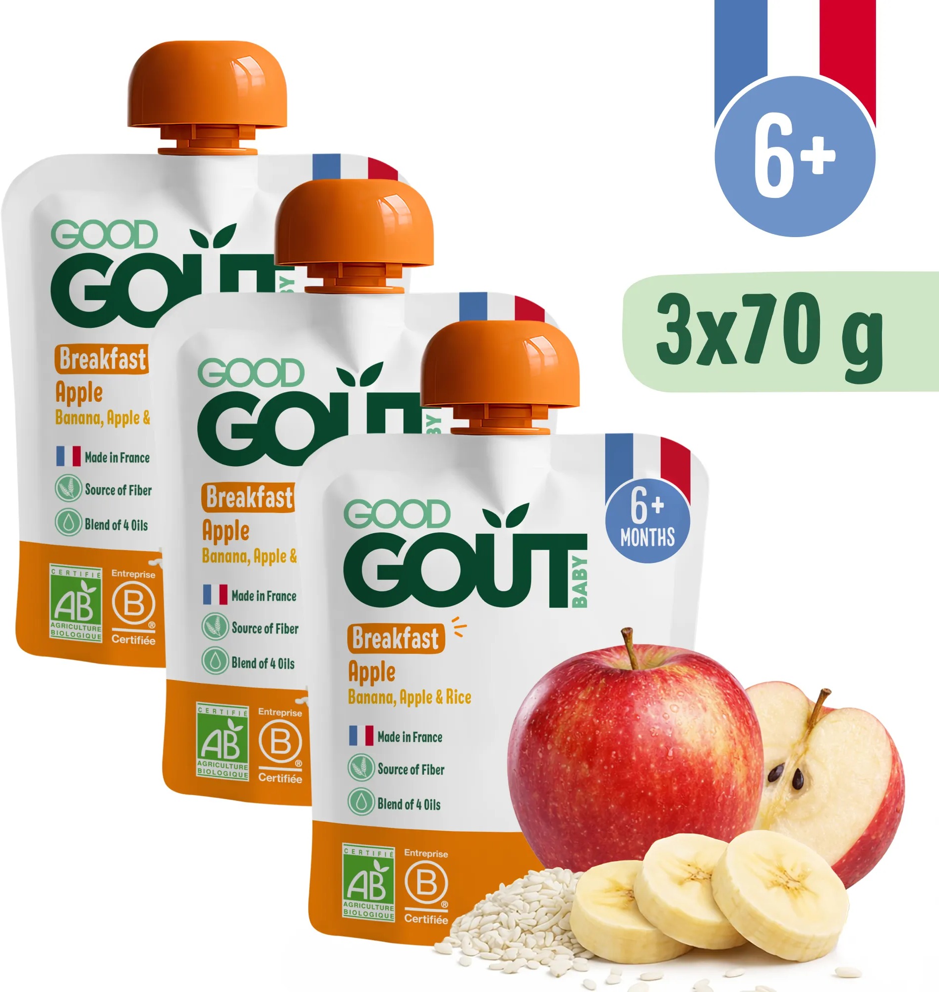 Good Gout BIO Jablkové raňajky 3× 70 g