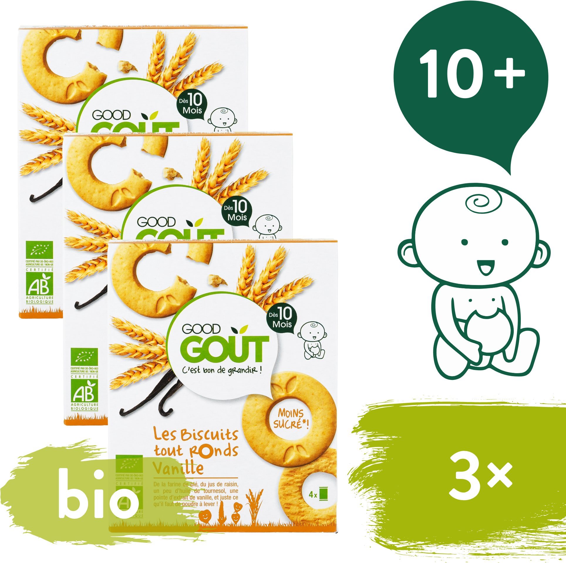 Good Gout BIO Vanilkové kolieska 3× 80 g