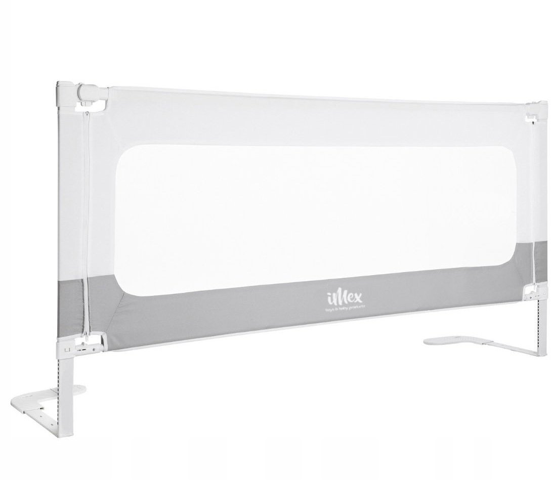 iMex Zábrana na posteľ Smart 200 cm bielo-sivá