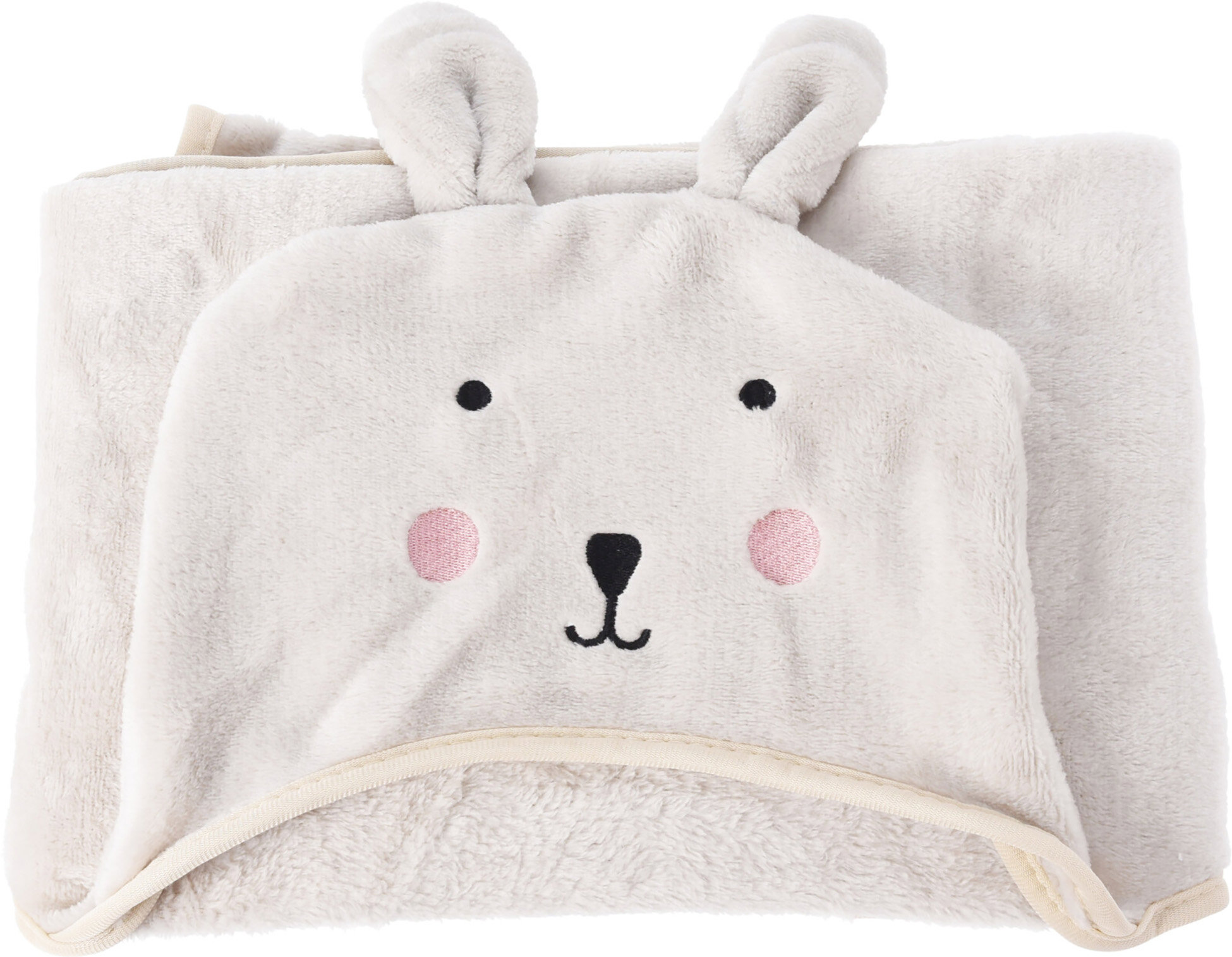 H & L Detská flísová deka Králik s kapucňou 70 × 100 cm, béžová